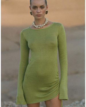 Flook The Label Freya Knitted Mini Beach Dress - Green