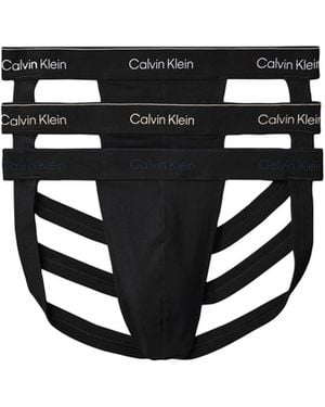Calvin Klein Icon Cotton Stretch 3 Pack Jockstraps - Black
