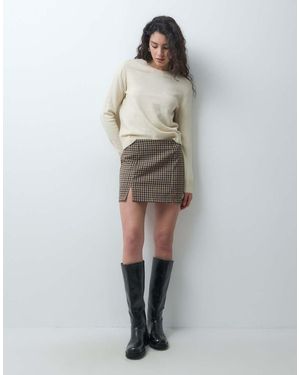 ONLY Minirok Met Hoge Taille - Naturel