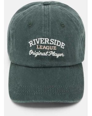 Pull&Bear Riverside Embroidered Cap - Green