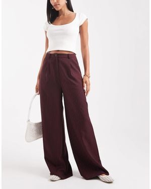 Miss Selfridge Pinstripe Pants - Purple