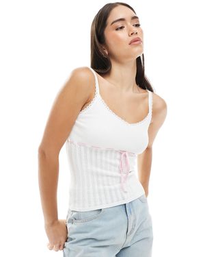 Hollister Contrast Stitching Tank Top - White