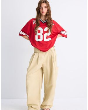 Stradivarius Maxi Number T-shirt - Red