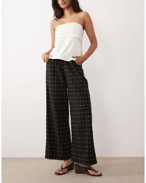 Never Fully Dressed Cotton Hotfix Wide Leg Pants - White