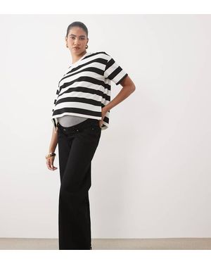 Mama.licious Mamalicious Maternity Over The Bump Wide Leg Jeans - Black