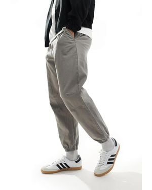 Pull&Bear Cuffed Baggy Trousers - Grey