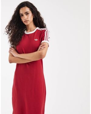adidas midi dress red 3 STRIPES DRESS (SLIM)