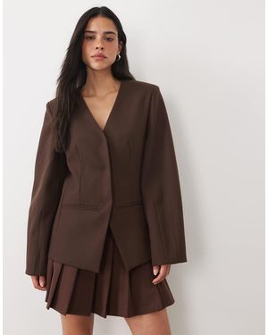 4th & Reckless Blazer-kombiteil mit cocoon-ärmeln und taillierter taille - Braun
