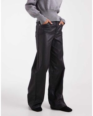 JJXX Broek Met Brede Pasvorm En Hoge Taille - Zwart