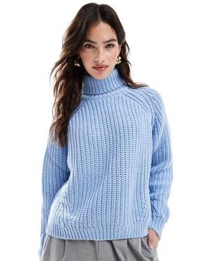 Superdry Slouchy Stitch Roll Neck Knit Jumper - Blue