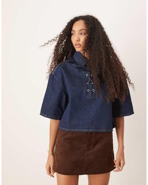 ASOS Top Stile Rugby - Blu