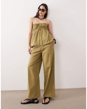 esmé studios Tie Front Beach Pants - Natural