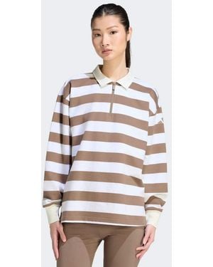 adidas Originals Adidas Sportswear Essentials Contemporary French Terry Longsleeve Polo - White