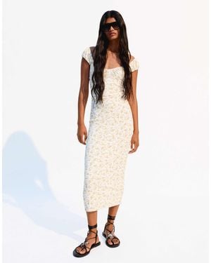 Bershka – midikleid - Weiß