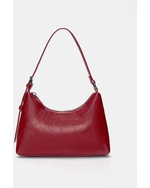 Pull&Bear Buckled Shoulder Bag - Red