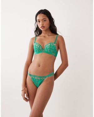 Ann Summers Caged Lace Thong - Green