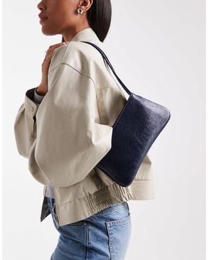 ASOS Zip Top Double Skinny Strap Shoulder Bag - Blue