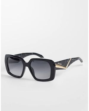 Missoni Sunglasses Occhiali Da Sole Audaci Oversize Geometrici Neri Con Lenti Sfumate Grigio Scuro - Nero