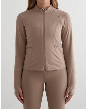 Aim'n Espresso Reflective Warming Zip Jacket - Brown