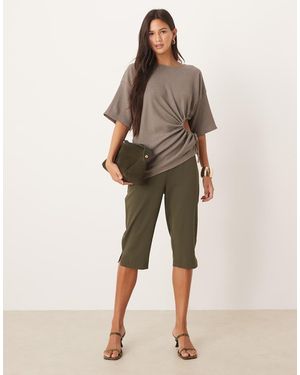ASOS Pantalones De Sastre Capri Caquis De -Verde - Neutro