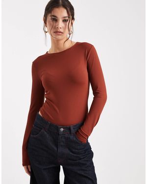 ASOS – anschmiegsamer, langärmliger polyamid-body - Rot