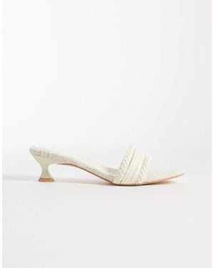 Glamorous Sandalias De Tacón Bajo Con Diseño Entretejido De - Blanco