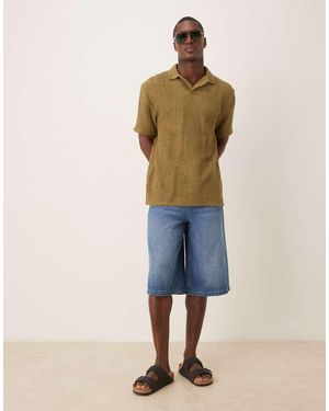 ASOS Longer Length Denim Jort - Blue