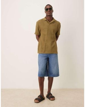 ASOS Longer Length Denim Jort - Blue