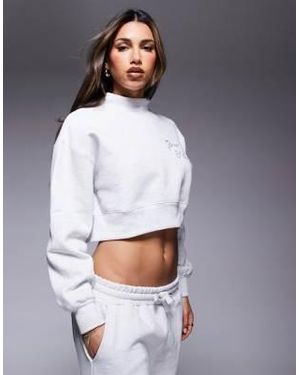 Good For Nothing Sweat-shirt d'ensemble surjeté à col montant - chiné - Blanc