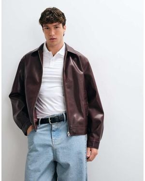 ASOS Oversized Faux Leather Jacket - Red