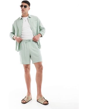 New Look – schlupf-shorts aus leinenmix - Grün