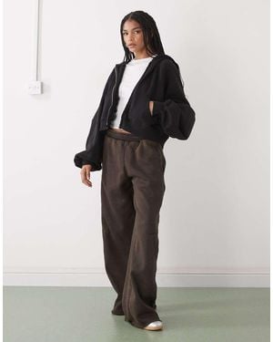 Weekday Oversized Embroidered Trackies - Brown