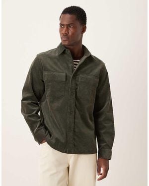 Mango Cotton Mix Cord Heavy Weight Shirt - Green