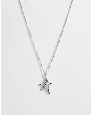 ASOS Collier en acier inoxydable étanche avec pendentif étoile abstraite - Blanc
