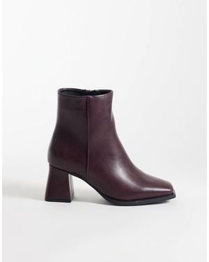SEQWL Fisher Block Heeled Mid Ankle Boots - Purple