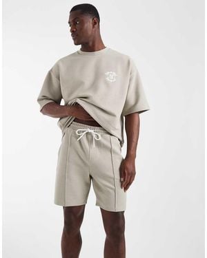 ASOS Slim Smart Textured Jersey Shorts - Natural