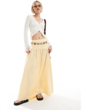 ASOS Drop Waist Maxi Skirt - Natural