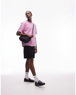 TOPMAN T-shirt oversize à détails cousus - délavé - Rose