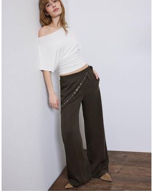 Stradivarius Lyocell Scarf Trousers - White