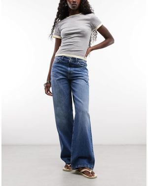 Carhartt Lavine jean droit délavage moyen - Bleu