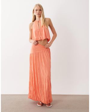 ASOS Bubble Hem Maxi Skirt - Pink
