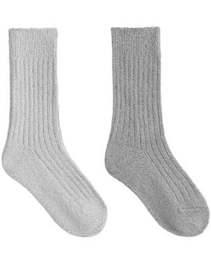 Oysho 2 Pairs Of Warm Super-Soft Rib Socks - White