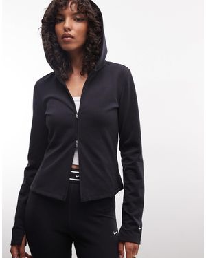 Nike Sweat à capuche zippé en maille à manches longues - Bleu