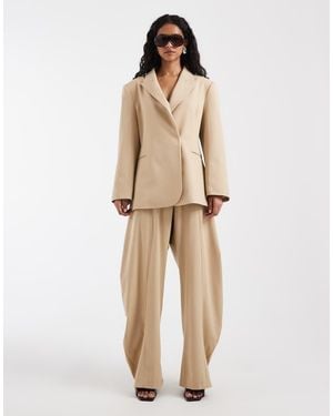 ASOS Horse Shoe Stacked Tailored Trouser - Natural