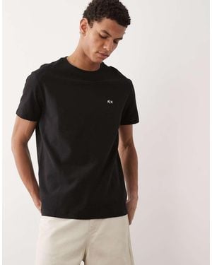 ARMANI EXCHANGE Cotton Jersey Jacquard T-shirt - Black