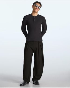 Bershka Super baggy Tailored Darted Trousers - Black