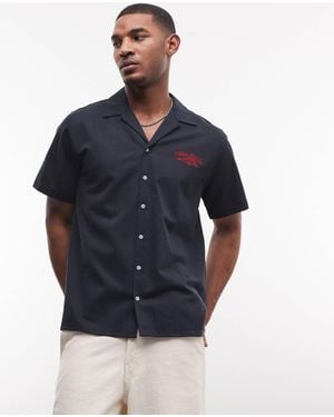 Alma de Ace Logo Shirt With Chest Embroidery - Blue