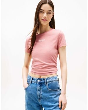 Tommy Hilfiger – schmal geschnittenes t-shirt - Rot