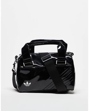 adidas Originals Patent Trefoil Crossbody Bag - Black