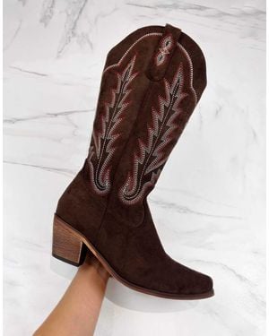 GIA STUDIOS Cowboy Western Boots - Brown